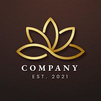 Spa business logo psd gold lotus icon design