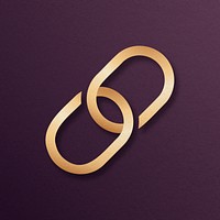 Gold business logo psd chain icon design