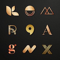 Luxury business logo vector set