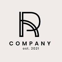 Simple business logo psd with R letter design