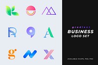 Gradient creative business logo psd set