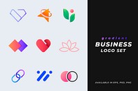 Business logo icon psd set gradient badge illustration