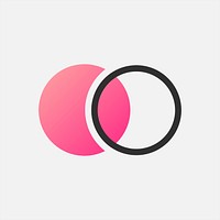 Business logo pink and black circle icon design illustration
