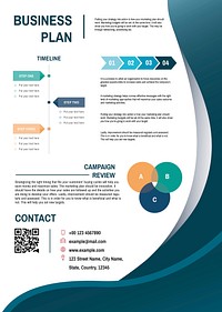 Business plan presentation poster editable template vector 