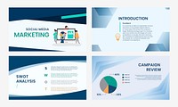 Corporate identity presentation vector slide editable template set