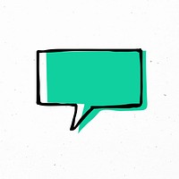 Square speech bubble psd cute doodle icon