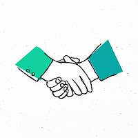 Green hand drawn partnership psd clipart