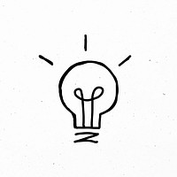 Black and white bulb psd symbol