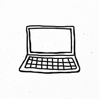 Minimal hand drawn laptop psd icon