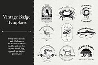 Vintage business badge vector editable template set