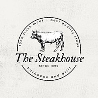 Vintage steakhouse psd restaurant logo business badge