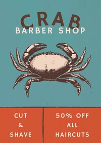 Retro barber shop psd poster editable template