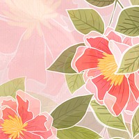 Hand drawn rose background psd batik flower