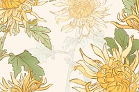 Hand-drawn chrysanthemum background vector