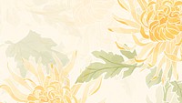 Hand-drawn chrysanthemum background psd floral batik