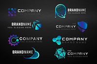 Gradient business logo psd minimal icon set