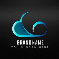 Gradient editable slogan psd icon design