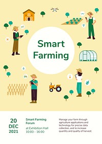 Smart farming event invitation vector editable poster template