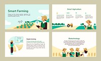 Smart farming psd editable presentation template set