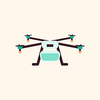 Cartoon drone psd technology icon