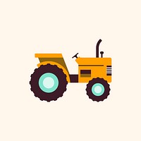 Smart tractor vector icon digital agriculture technology