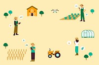 Smart farming community precision agriculture vector background