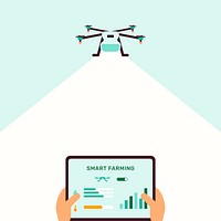 Agricultural drone vector smart farming social media background