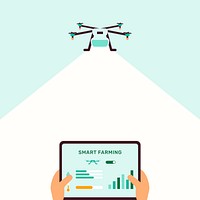 Agricultural drone psd smart farming social media background