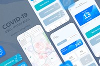 COVID-19 user interface app template vector mobile screen