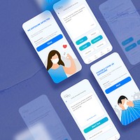 COVID-19 health screening application template psd mobile screen