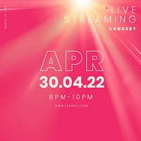Editable social media template vector for live streaming concert in the new normal post