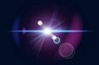 Blue anamorphic lens flare psd with ghost lighting effect