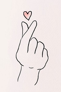 Mini heart hand sign vector illustration