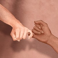 Diverse hands pinky promise vector aesthetic illustration social media post