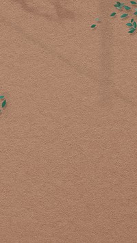 Brown rough wall psd with green leaves mobile lockscreen wallpaper