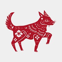 Chinese New Year dog red animal zodiac sign illustration