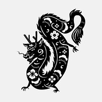 Chinese dragon animal vector sticker red new year