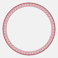 Chinese frame psd oriental woodblock pattern red circle