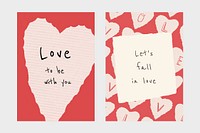 Valentine&#39;s day theme editable template psd poster set