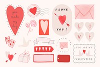 Lovely decoration for valentine vector element stickers