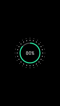 Charging icon smartphone screen 80% battery charged