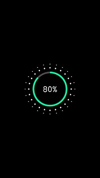Charging icon smartphone screen vector 80% battery charged