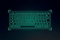 AR keyboard hologram vector neon green for smart technology device