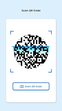 My QR code screen psd digital payment template for smartphone