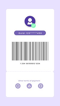 My barcode screen psd digital payment template for smartphone