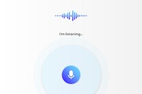 Virtual assistant sound waves vector tablet screen template