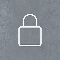Lock icon user interface psd isolated on gray background