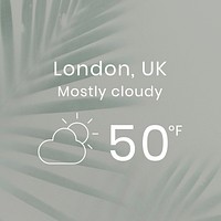 Mostly cloudy London widget vector