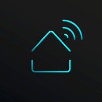 Blue smart home symbol psd user interface
