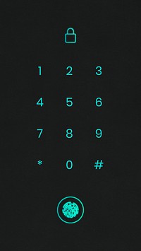 Smartphone passcode lock screen vector neon blue design